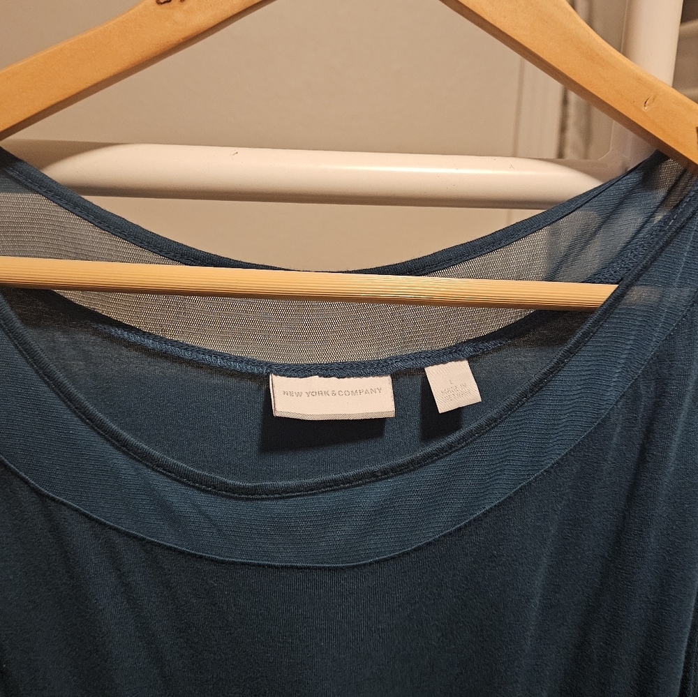 Turquoise Blue blouse with Sleeve Cutouts
